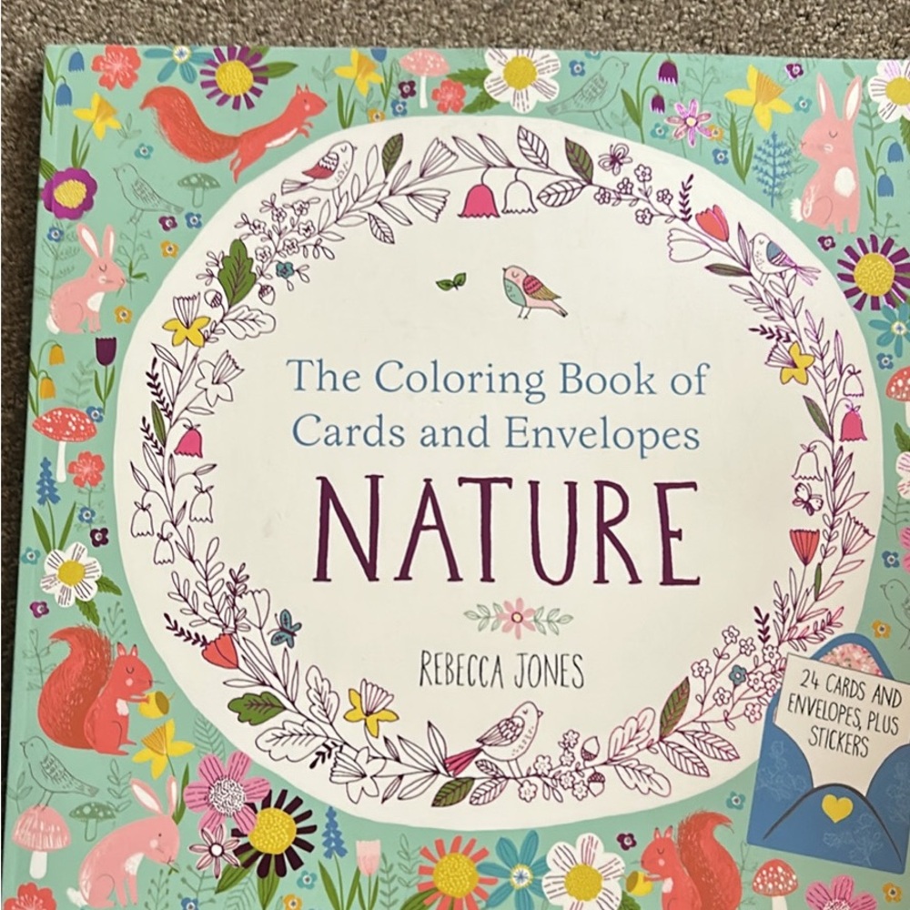 Rebecca Jones NEW Nature Coloring Book of Cards and Envelopes